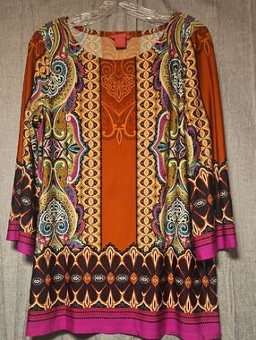 Sunny Leigh Orange & Pink Paisley Tunic
